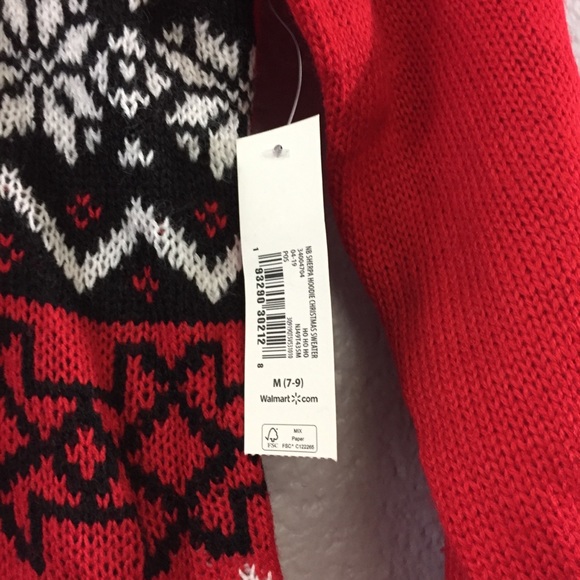 No Boundaries Knitted Red Santa Sweater - Picture 2 of 9